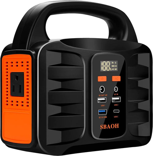 150W Portable Power Station, 155Wh 42000mAh Outdoor Solar Generator 110V AC DC Port