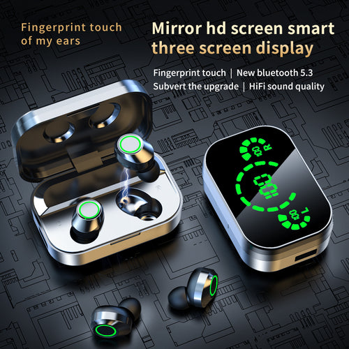 YD03 Wireless Bluetooth Headset TWS Large Screen Smart Digital Display in Ear Breathing